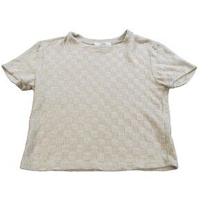 Atelier by Kirious Checkerboard Textured Knit Crop Top – Women's Size L